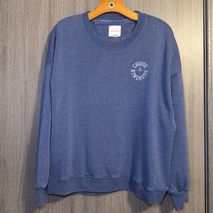 American Eagle Outfitters Blue Choose Kindness Graphic Sweatshirt Size Large EUC